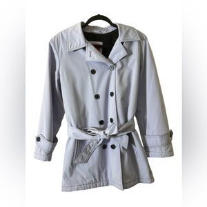 ESPRIT 3 Quarter Double Breasted Jacket / Belted Rain Coat Lavender Sz: L